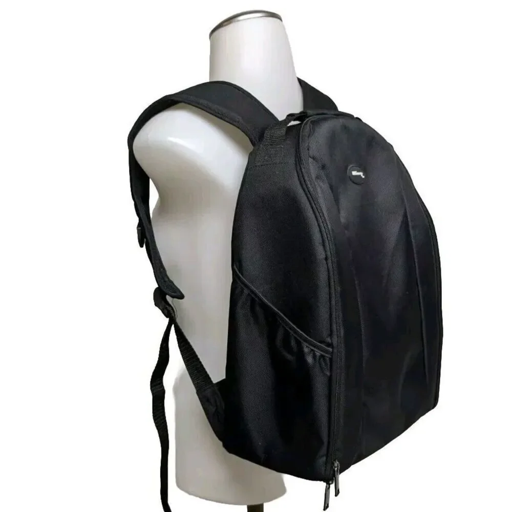 Ultimax Camera DSLR Padded Backpack / Bag Pockets Hoop N Loop Black